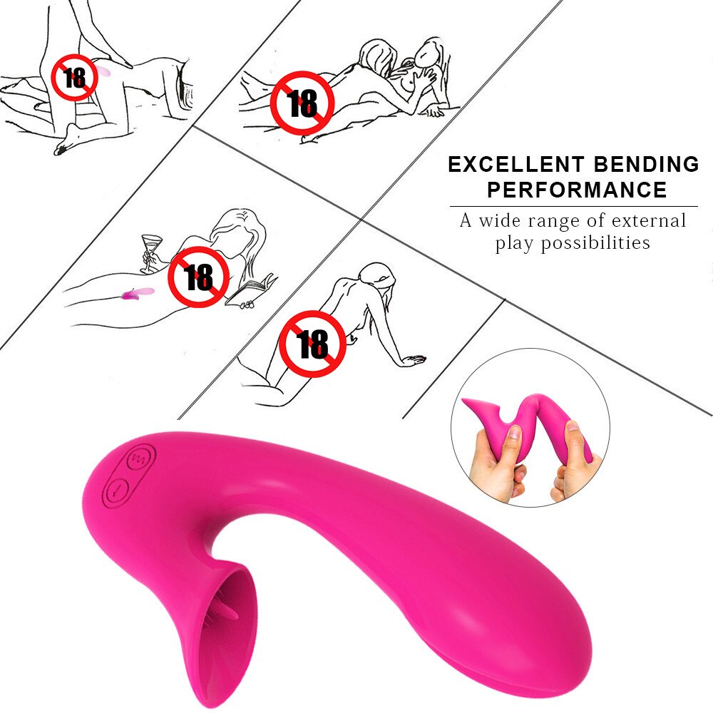 Abhoth Tongue Lick Vibrator for Women 12-speed AV Electric Massager G Point Female Vibrator Sex Machine Sexy Toys for Adults 18