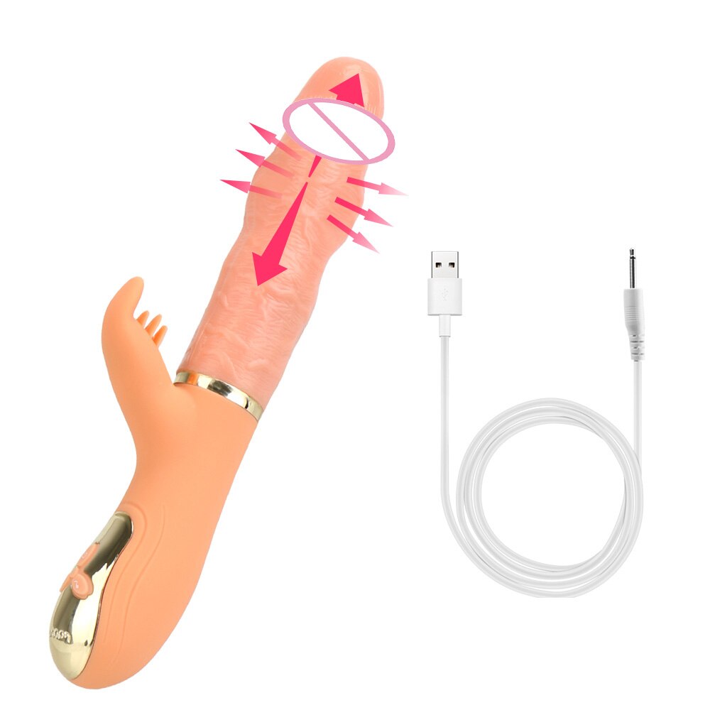 Automatic Telescopic Inflated Heated Dildos Women Vibrator Clitoris Licks Vagina Massage Anal Plug Erotic Toys for Sex Big Penis