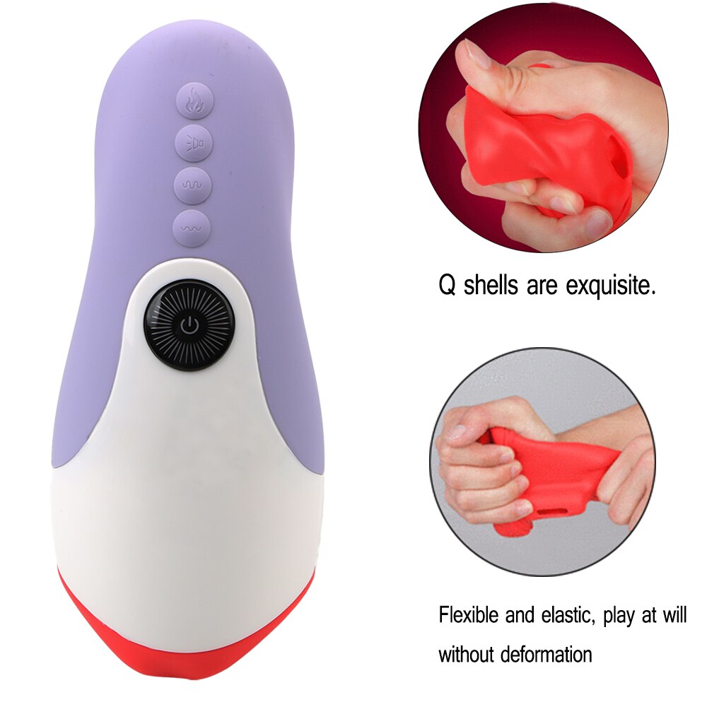 Blowjob Heating Sex Toys for Men Masturbation Vibrator 10 Speed Deep Throat Oral Sex Machine Male Masturbation Cup