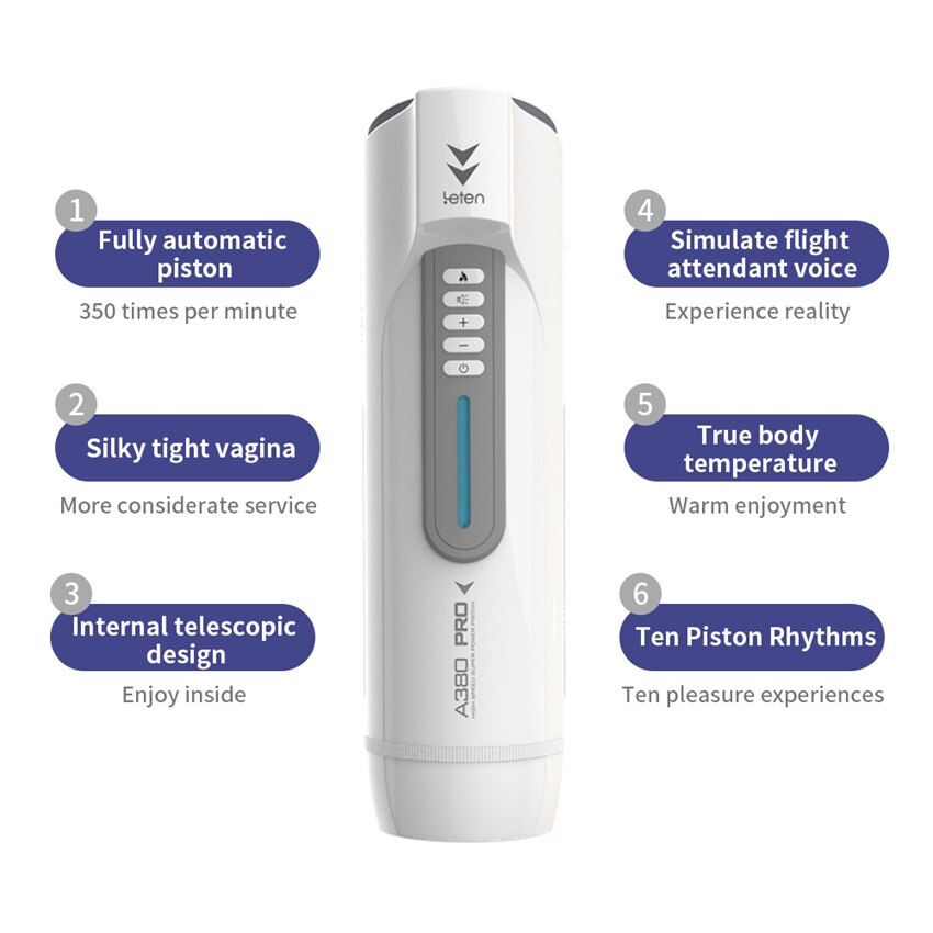 Leten Electric Piston Heating Vagina Vibrator Mmale Automatic Overlength Thrusting Masturbation Voice Sucking Sex Toys for Men