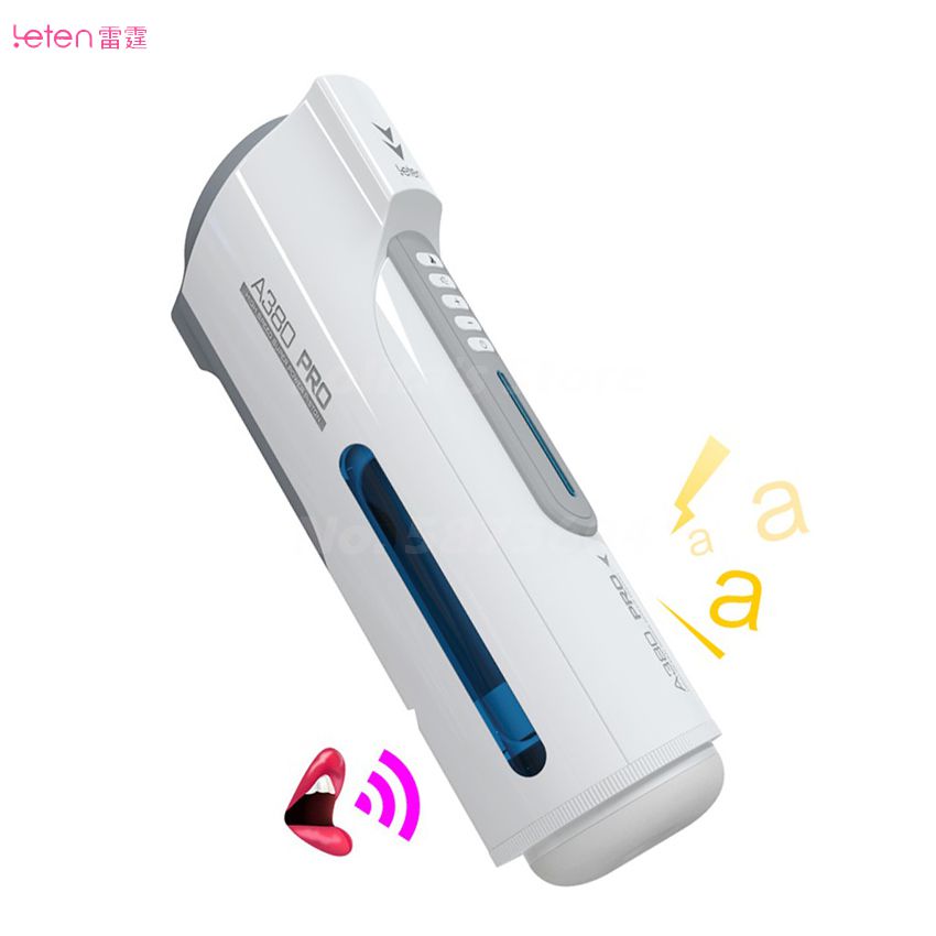 Leten Electric Piston Heating Vagina Vibrator Mmale Automatic Overlength Thrusting Masturbation Voice Sucking Sex Toys for Men
