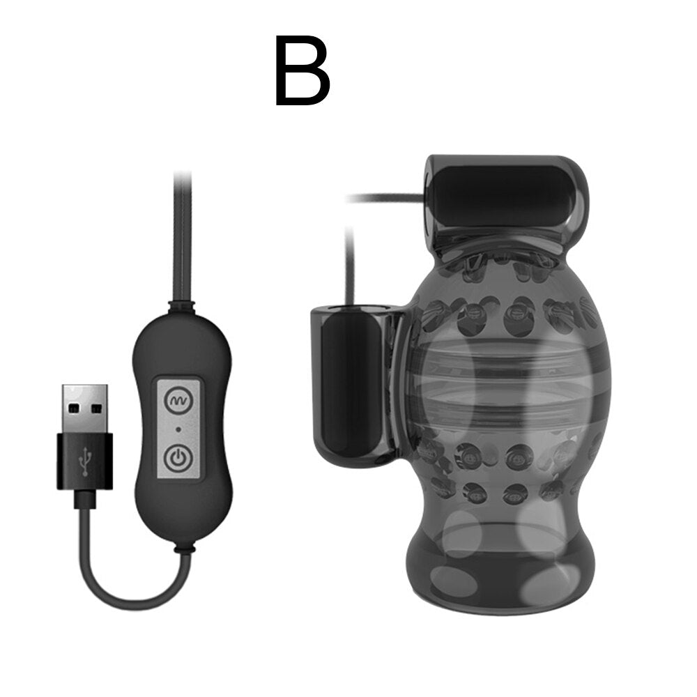 Penis Vibrator 20 Speed Sex Toys for Men Penis Trainer Ring Glans Vibrator Toys for Adults Delay Ejaculation Male Masturbation