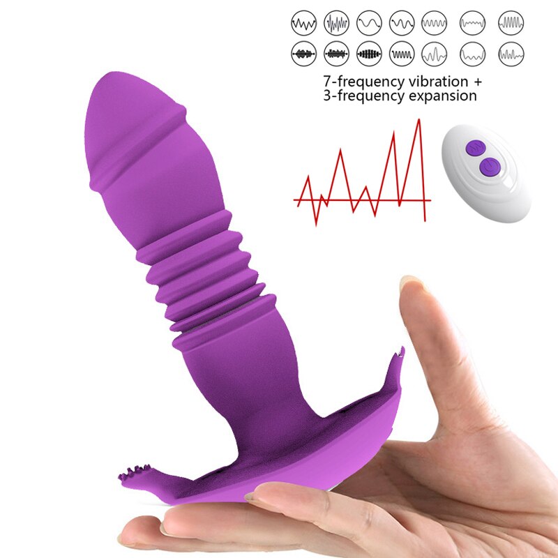 Telescopic Vestibule G-spot Vibrator with Remote Control Waterproof Vibrating Vagina Clit Stimulator Sex Toys for Women &amp;Couples
