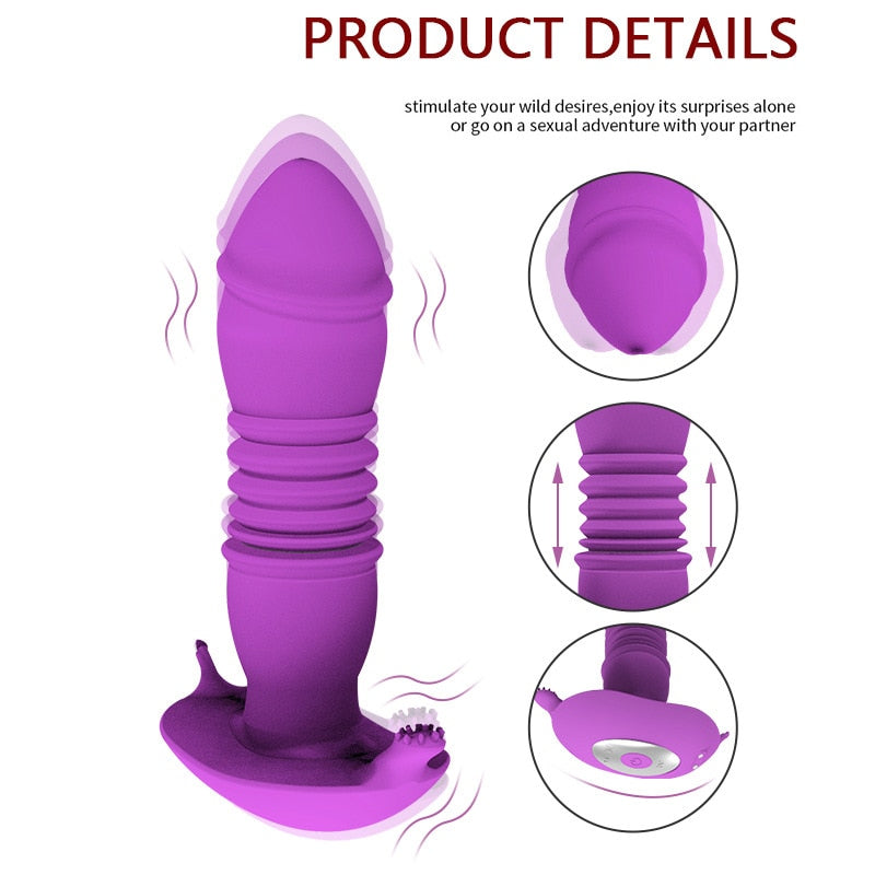 Telescopic Vestibule G-spot Vibrator with Remote Control Waterproof Vibrating Vagina Clit Stimulator Sex Toys for Women &amp;Couples