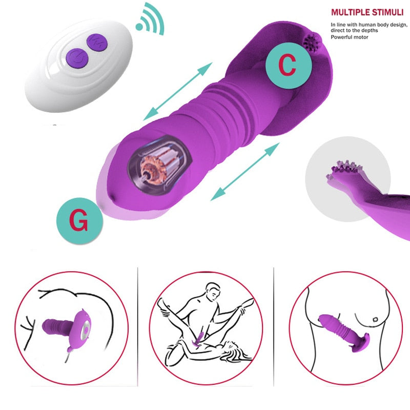 Telescopic Vestibule G-spot Vibrator with Remote Control Waterproof Vibrating Vagina Clit Stimulator Sex Toys for Women &amp;Couples