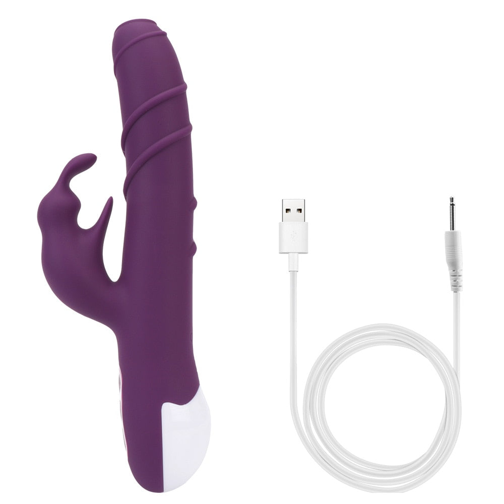 Vaginal Clitoral Stimulator G Spot Dildo Vibrator Adult Products Dual Motor Sex Toys for Women Rotating Rabbit Vibrator Wand