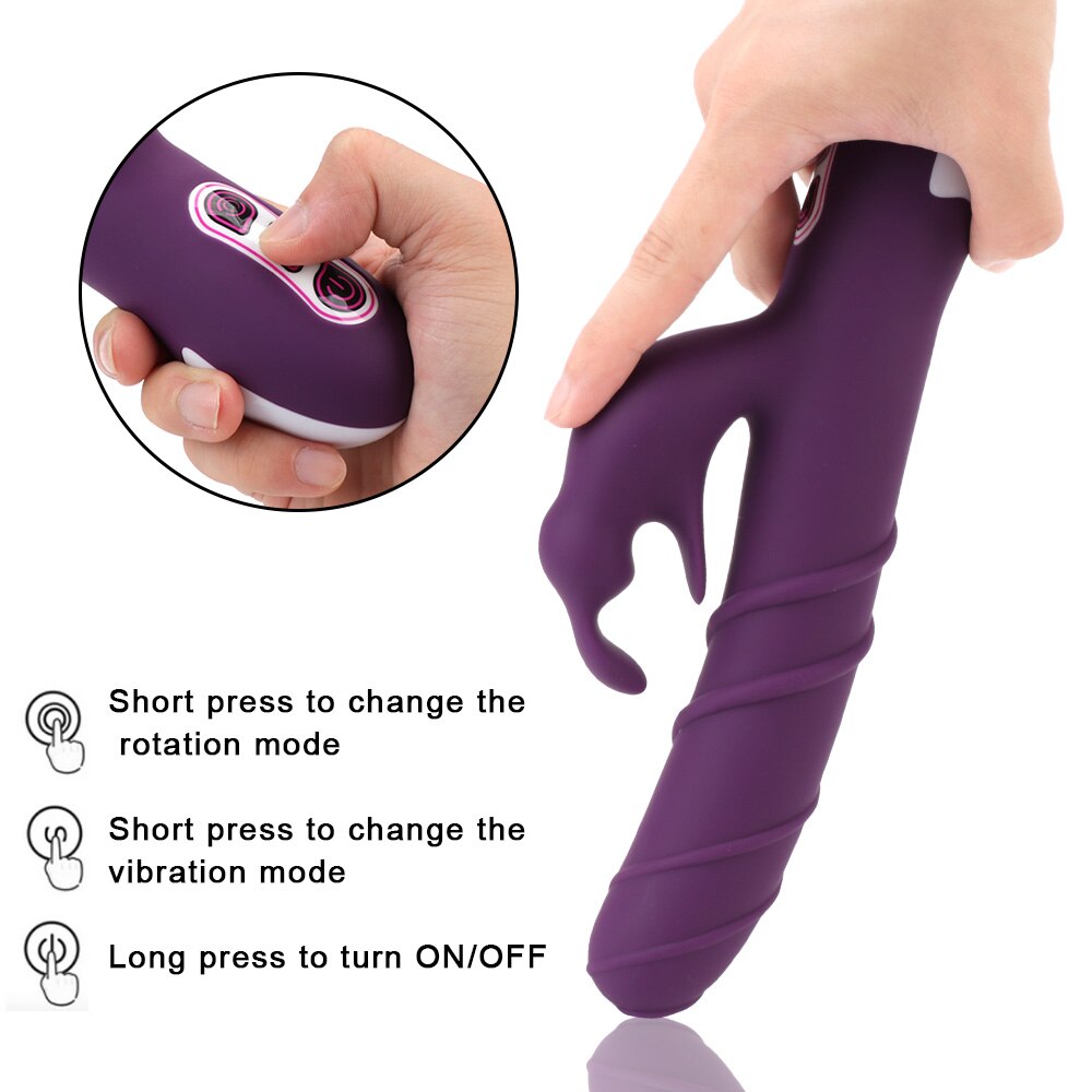 Vaginal Clitoral Stimulator G Spot Dildo Vibrator Adult Products Dual Motor Sex Toys for Women Rotating Rabbit Vibrator Wand