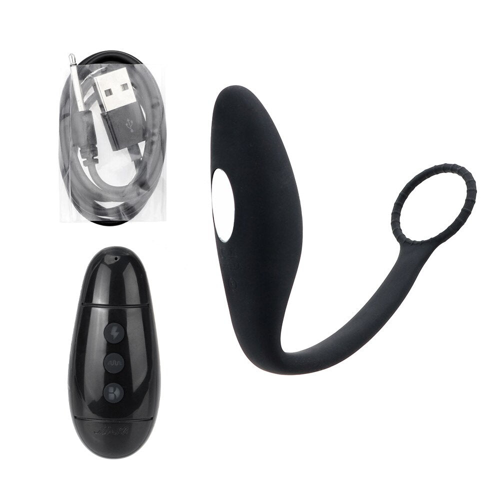 Wireless Remote Control Electric Shock Prostate Massager Gay Sex Toys Anal Plug Butt Plug Vibrator with Ring Anal Toy for Men